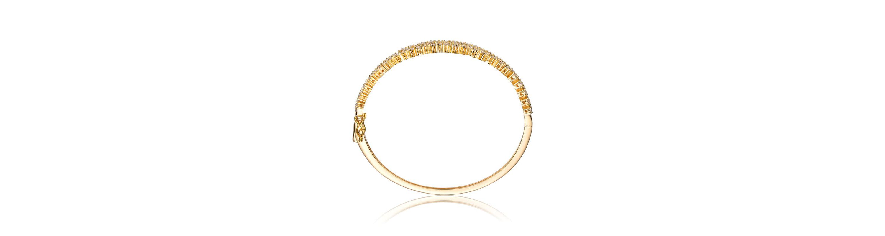 Lab Created Sterling Silver with with Clear Round Cubic Zirconia Cluster Style Bangle Bracelet