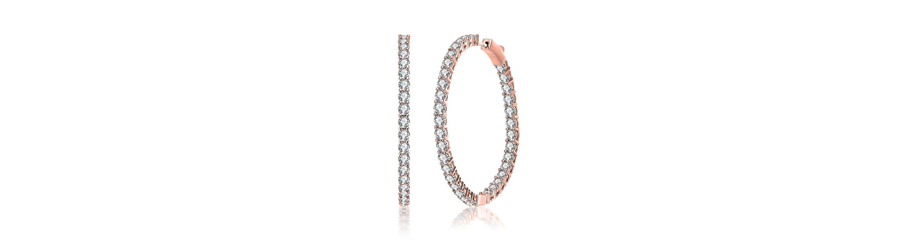 Lab Created White Gold Plated with Colored Cubic Zirconia Hoop Earrings