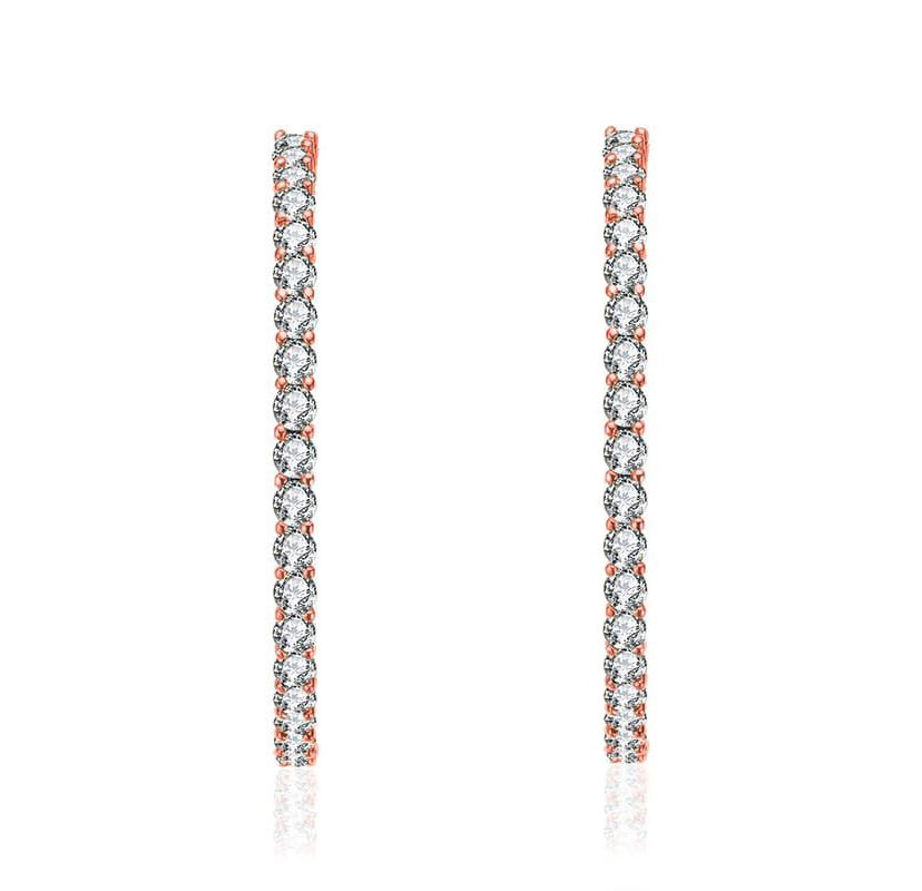 Lab Created White Gold Plated with Colored Cubic Zirconia Hoop Earrings