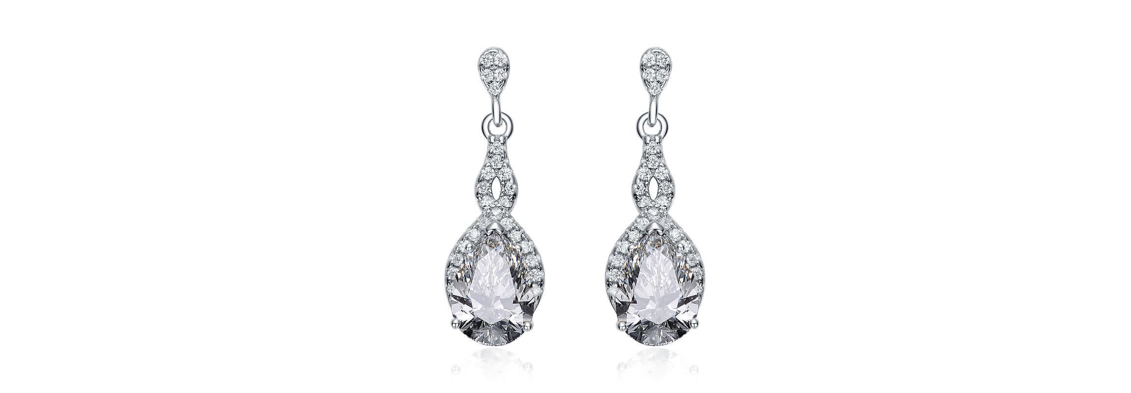 Lab Created Sterling Silver with Colored Cubic Zirconia Teardrop Earrings