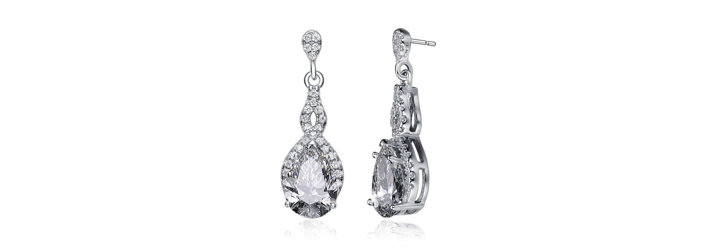 Lab Created Sterling Silver with Colored Cubic Zirconia Teardrop Earrings