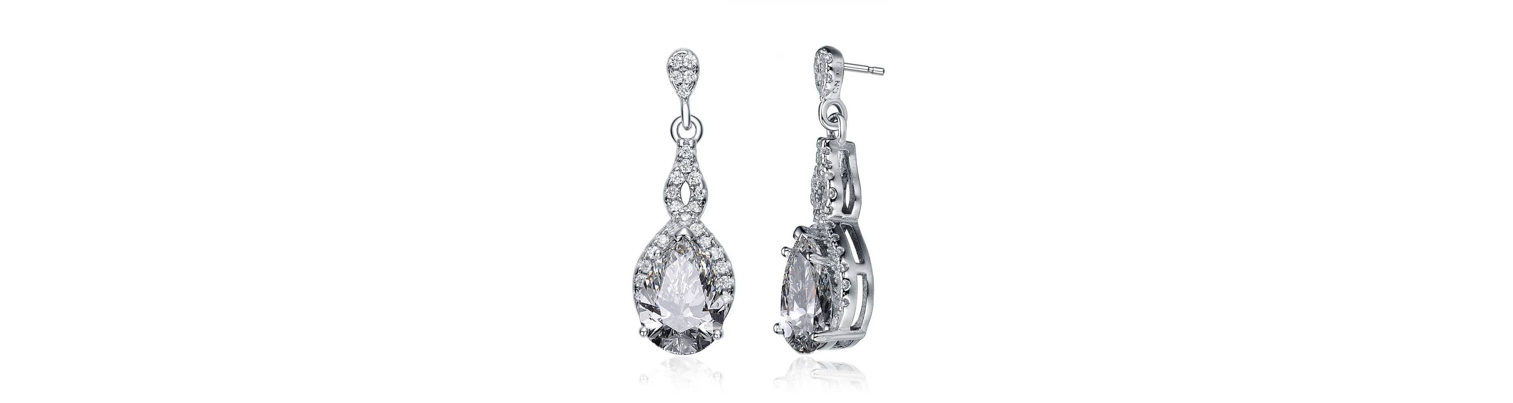Lab Created Sterling Silver with Colored Cubic Zirconia Teardrop Earrings