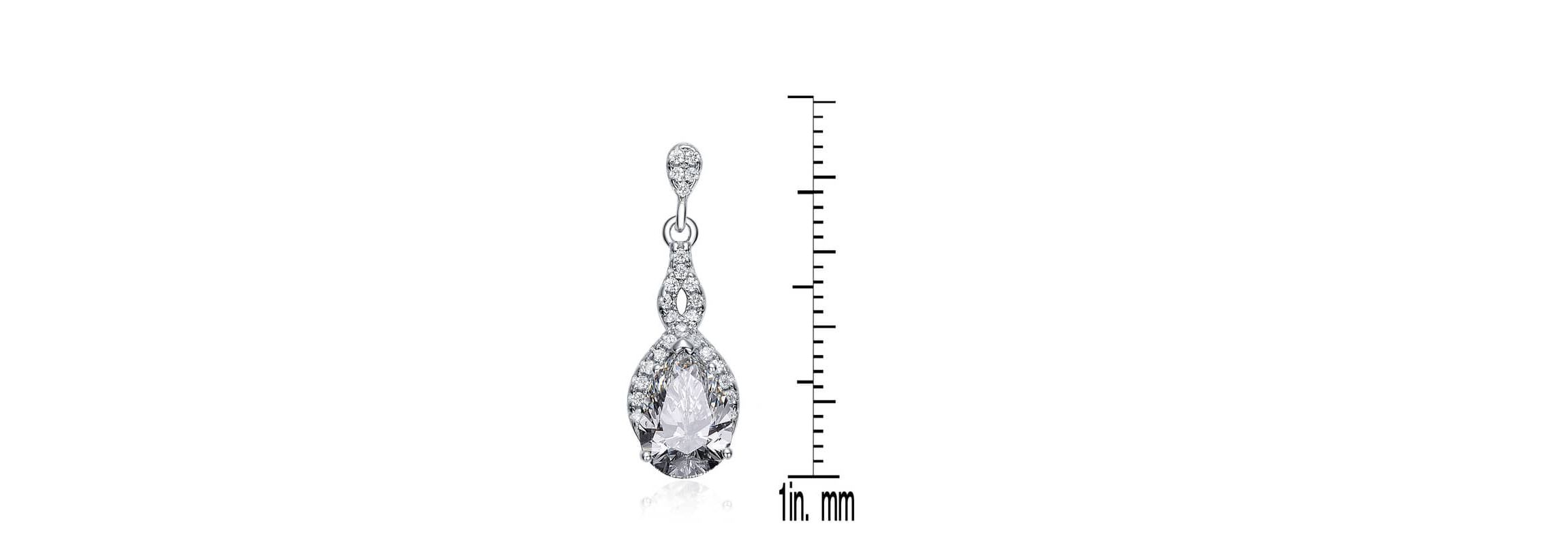 Lab Created Sterling Silver with Colored Cubic Zirconia Teardrop Earrings
