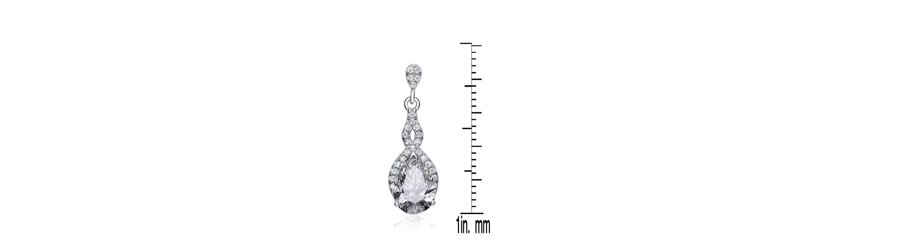 Lab Created Sterling Silver with Colored Cubic Zirconia Teardrop Earrings