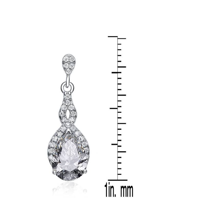 Lab Created Sterling Silver with Colored Cubic Zirconia Teardrop Earrings