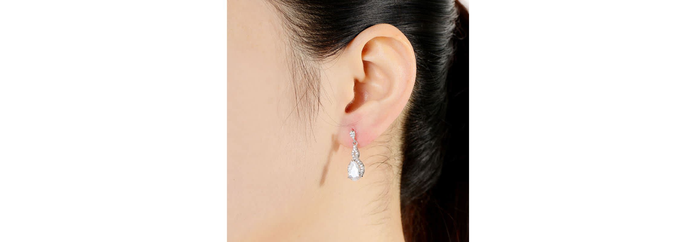 Lab Created Sterling Silver with Colored Cubic Zirconia Teardrop Earrings