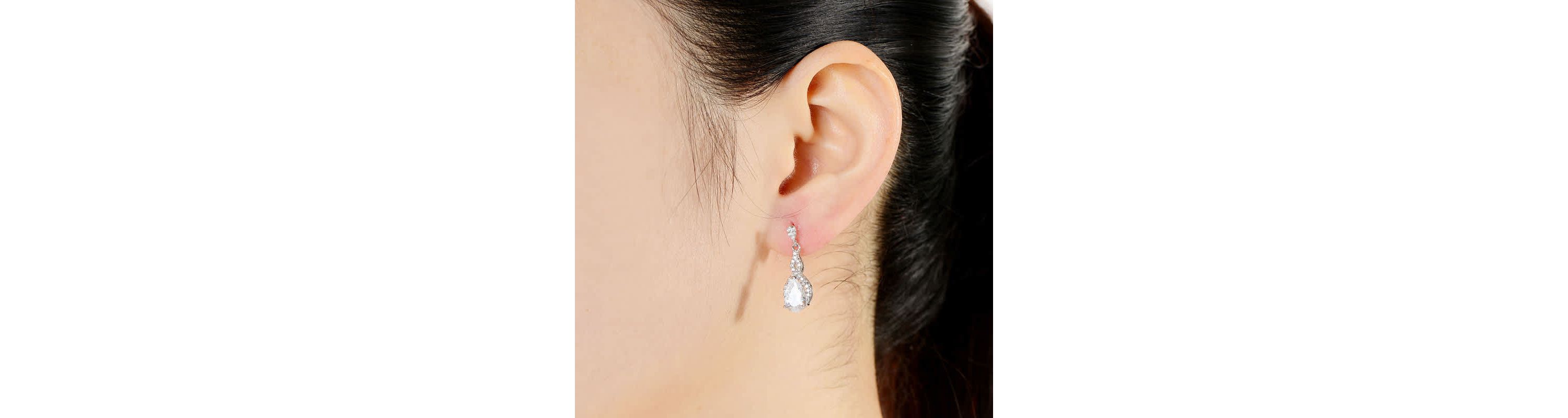 Lab Created Sterling Silver with Colored Cubic Zirconia Teardrop Earrings