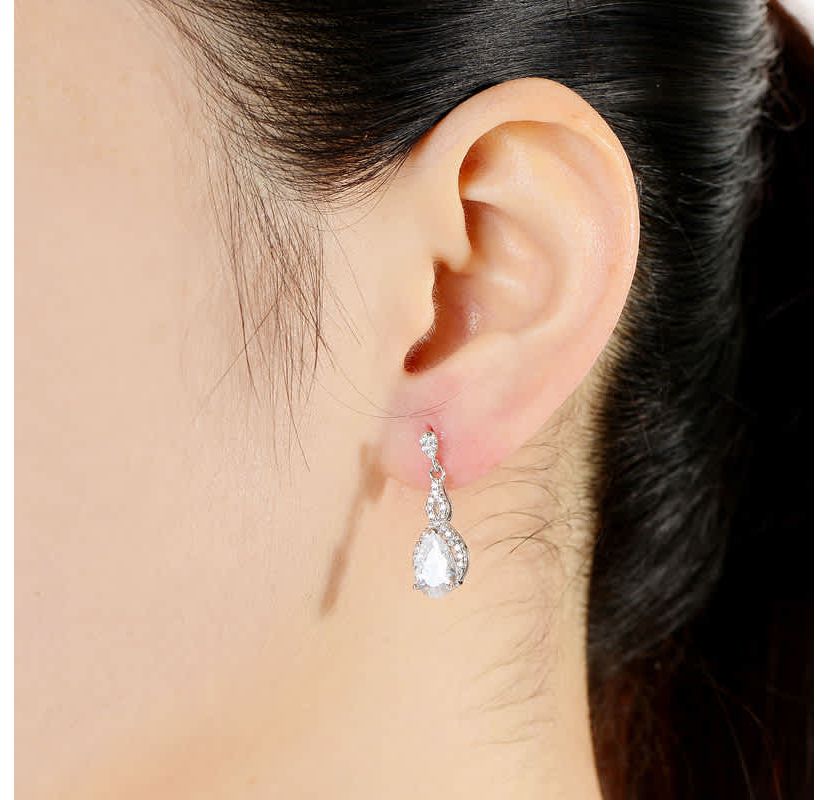 Lab Created Sterling Silver with Colored Cubic Zirconia Teardrop Earrings