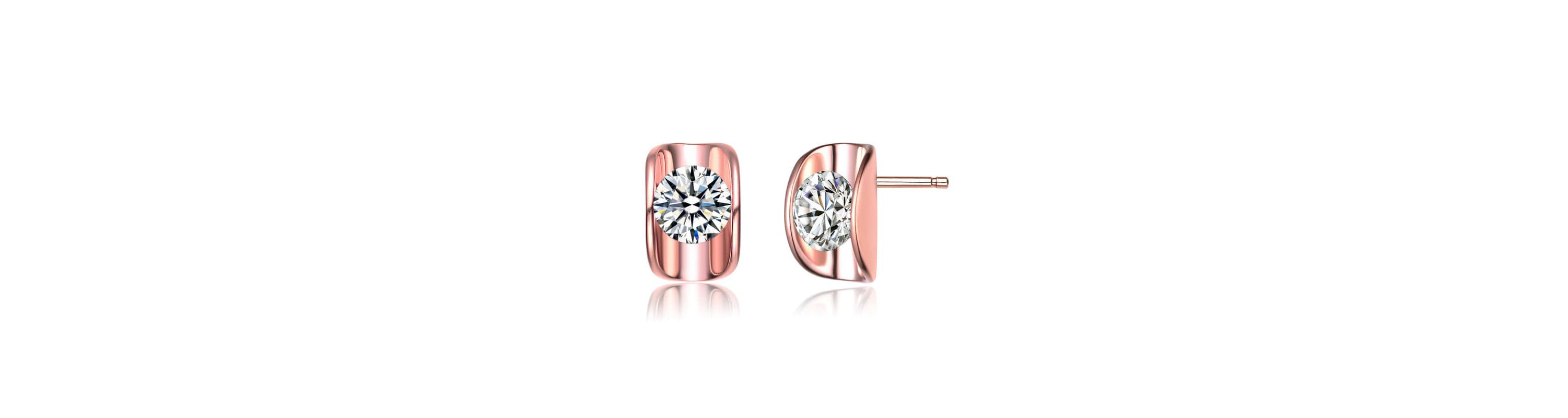 Lab Created Sterling Silver with Clear Cubic Zirconia Shield Stud Earrings