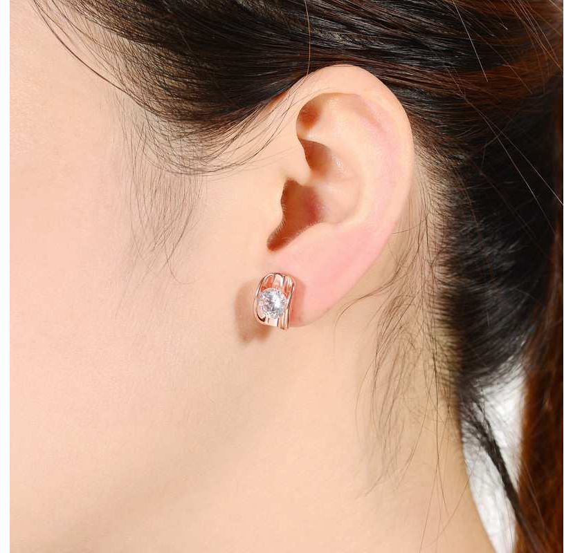 Lab Created Sterling Silver with Clear Cubic Zirconia Shield Stud Earrings
