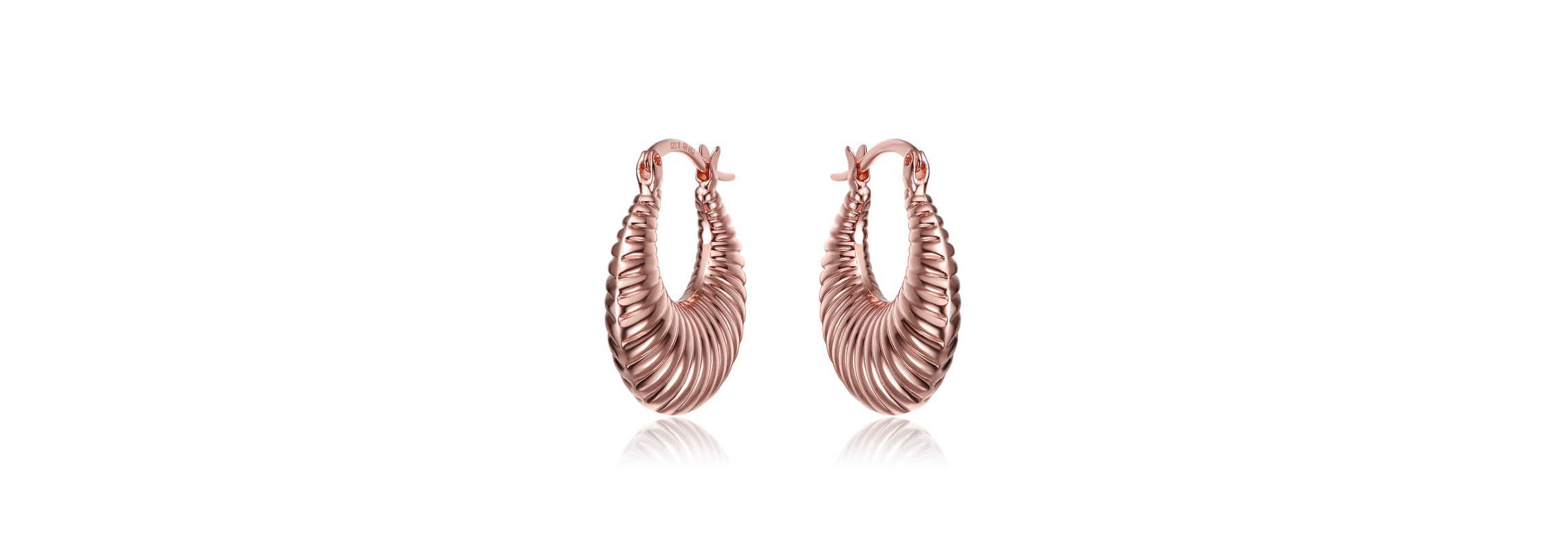 Lab Created Seashell Long Hoop Saddle Back Earrings