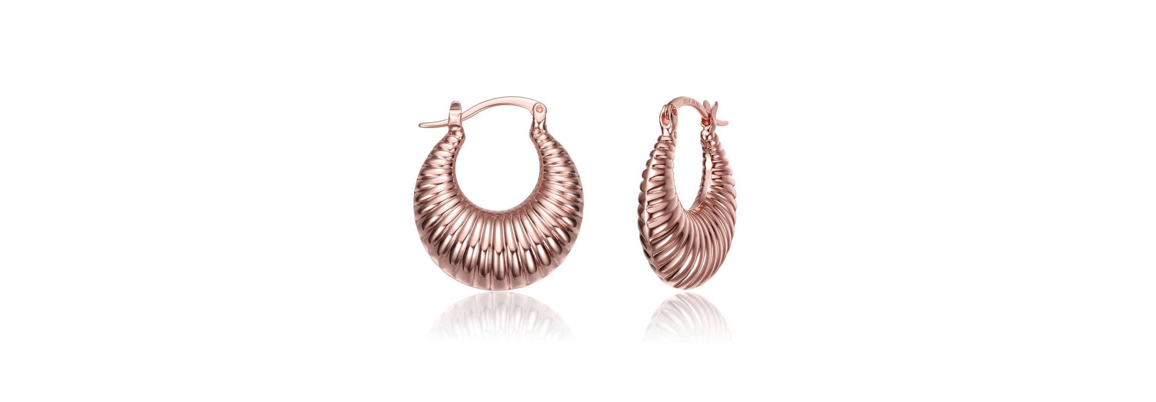 Lab Created Seashell Long Hoop Saddle Back Earrings
