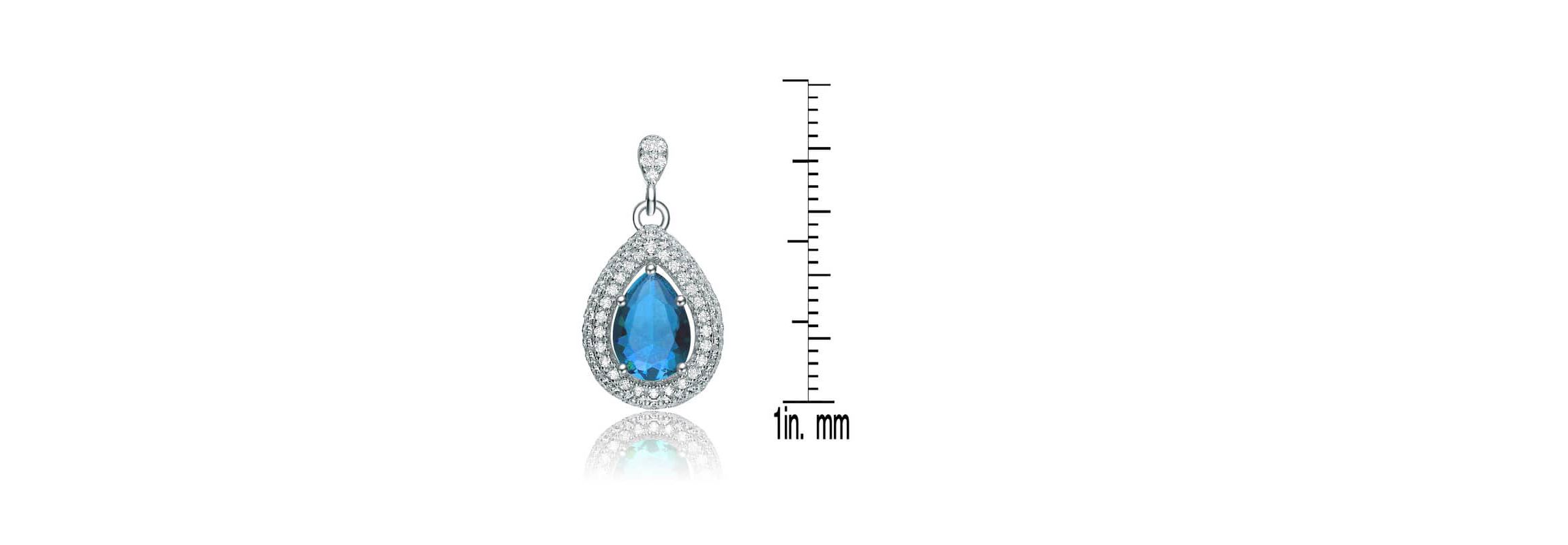 Lab Created Sterling Silver White Gold Plated with Colored Cubic Zirconia Pear Drop Earrings