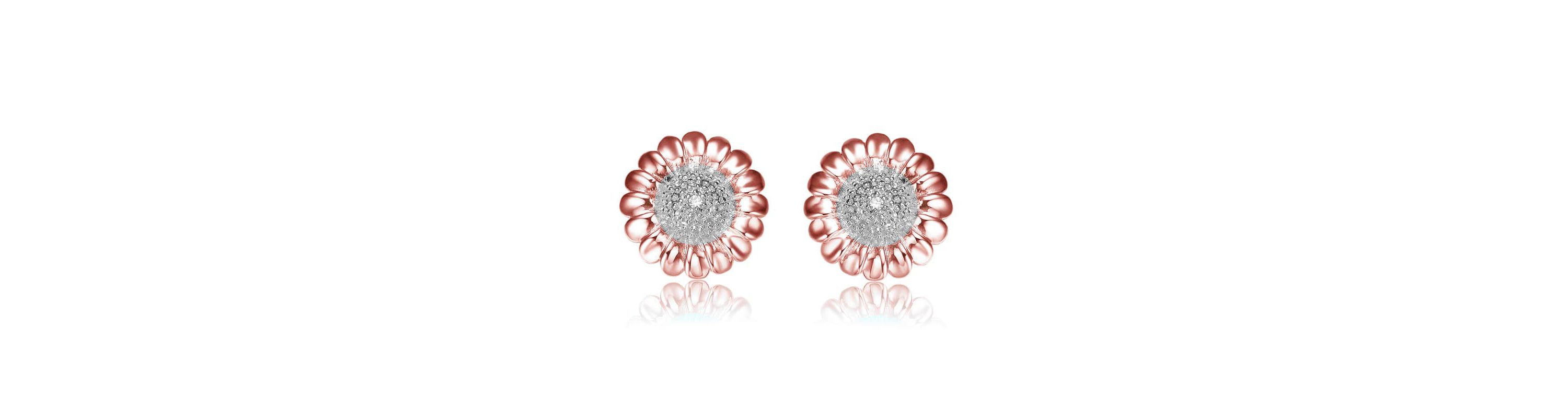 Lab Created Sterling Silver with Clear Round Cubic Zirconia Stud Earrings