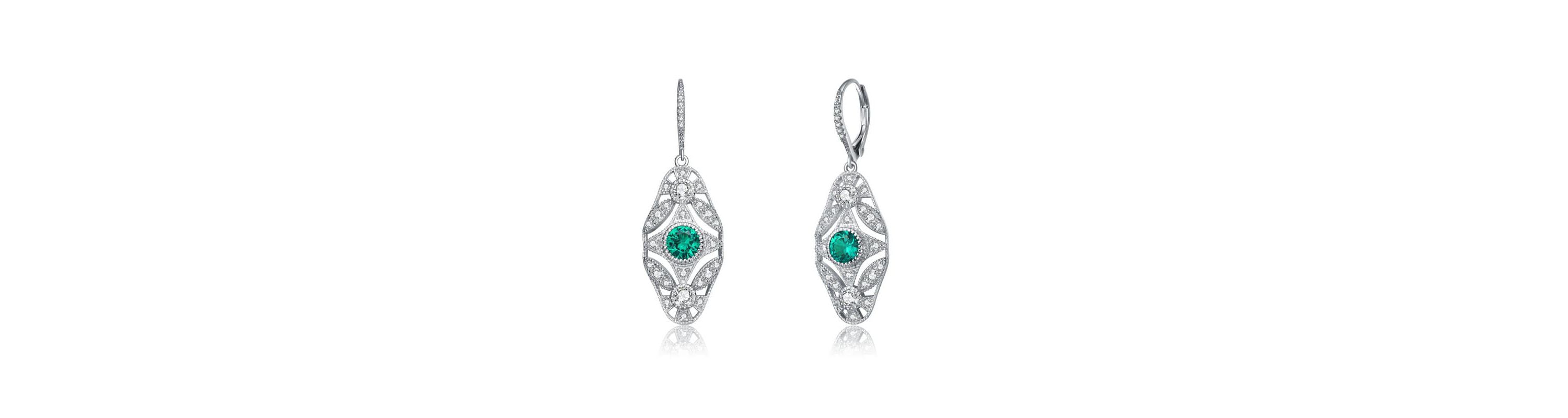 Lab Created Sterling Silver White Gold Plated Round Cubic Zirconia Wreath Leverback Drop Earrings