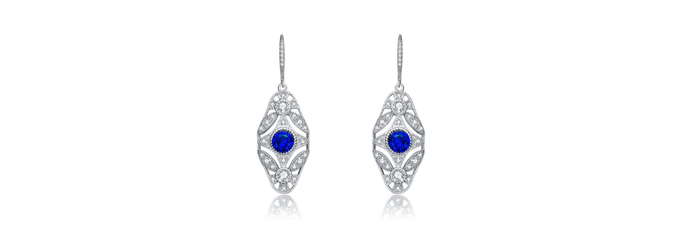 Lab Created Sterling Silver White Gold Plated Round Cubic Zirconia Wreath Leverback Drop Earrings