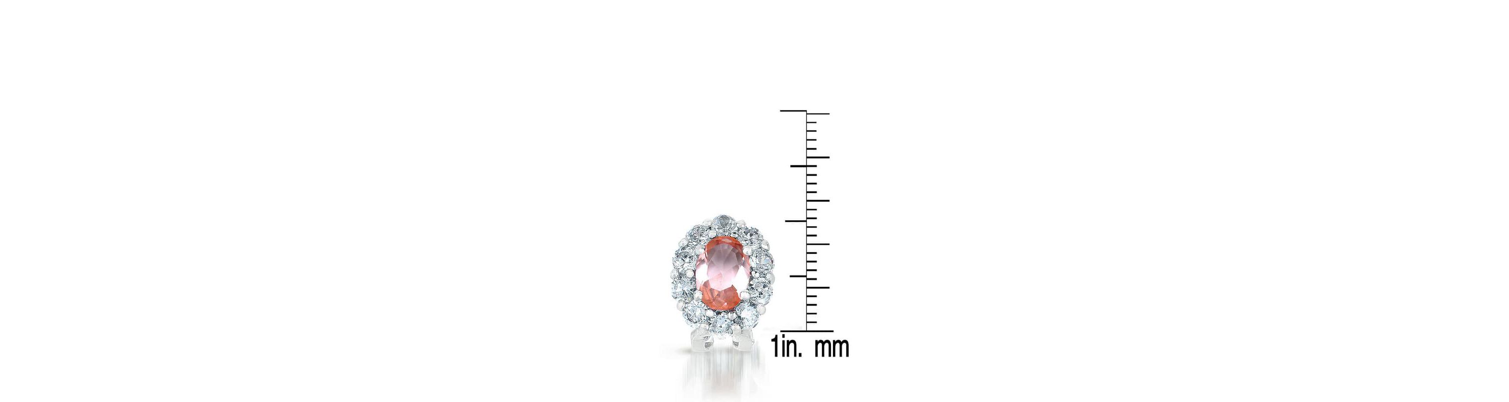 Lab Created Sterling Silver White Gold Plated with Colored Cubic Zirconia Celebrity-inspired Stud Earrings