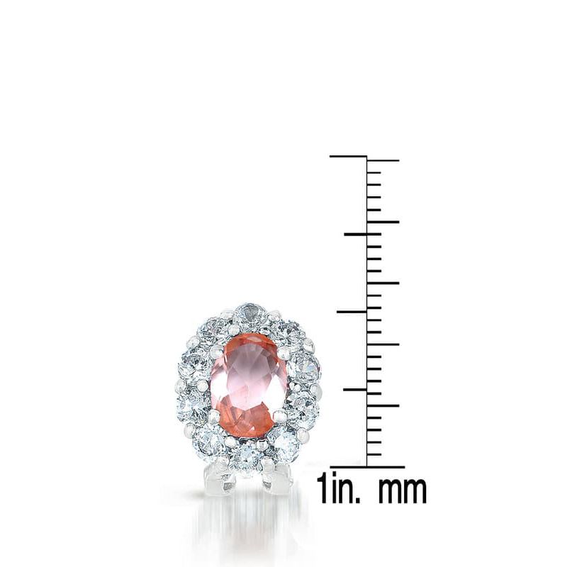 Lab Created Sterling Silver White Gold Plated with Colored Cubic Zirconia Celebrity-inspired Stud Earrings