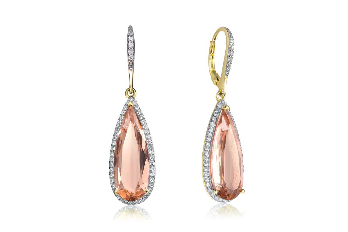Lab Created Sterling Silver with Colored Cubic Zirconia Teardrop Shaped Dangle Earrings