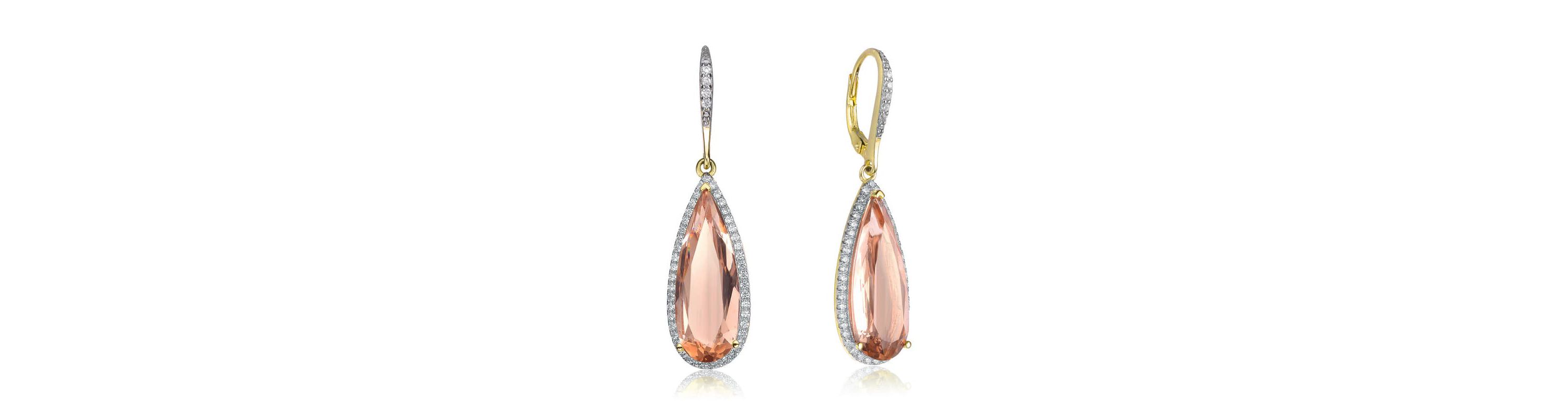 Lab Created Sterling Silver with Colored Cubic Zirconia Teardrop Shaped Dangle Earrings