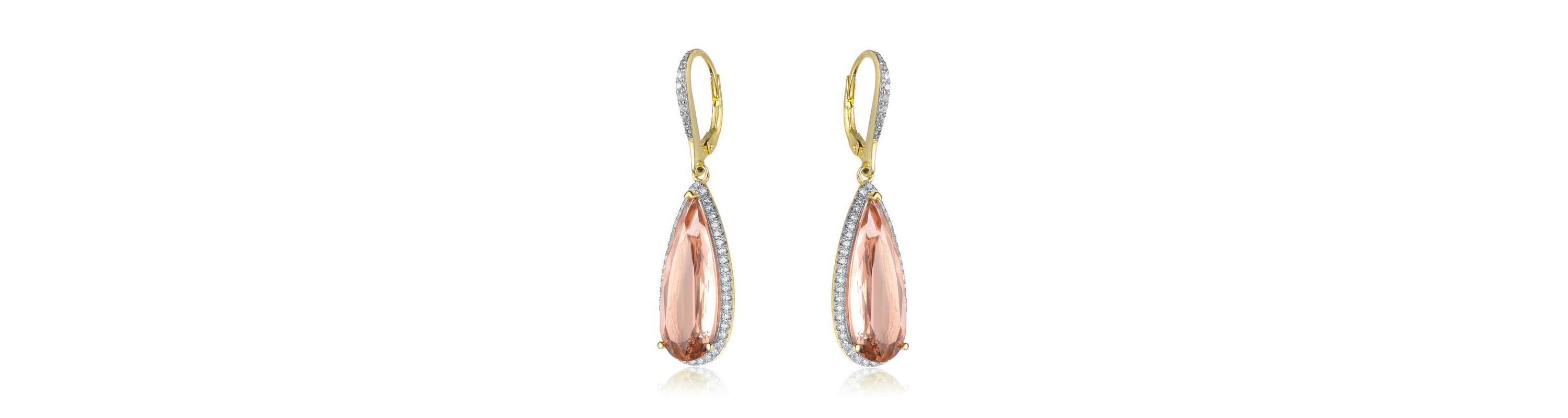 Lab Created Sterling Silver with Colored Cubic Zirconia Teardrop Shaped Dangle Earrings