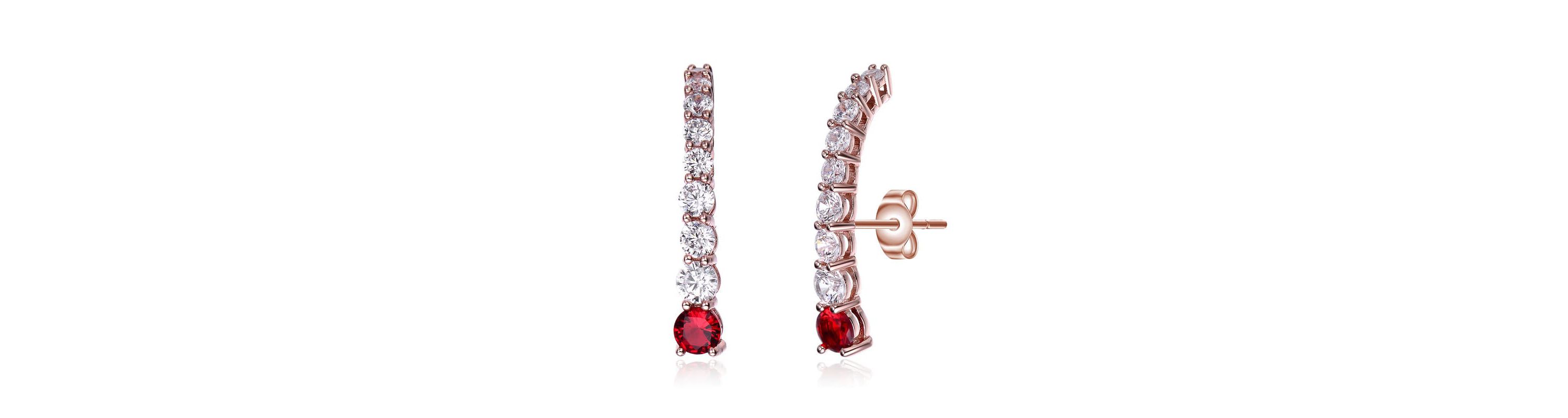 Lab Created Sterling Silver with Colored Cubic Zirconia Curved Journey Drop Earrings