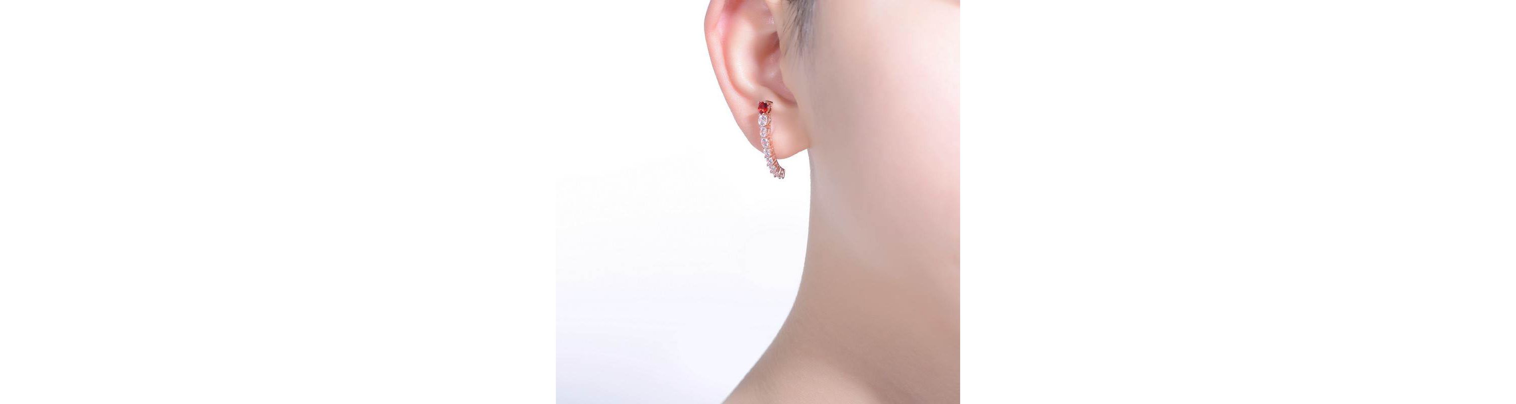 Lab Created Sterling Silver with Colored Cubic Zirconia Curved Journey Drop Earrings