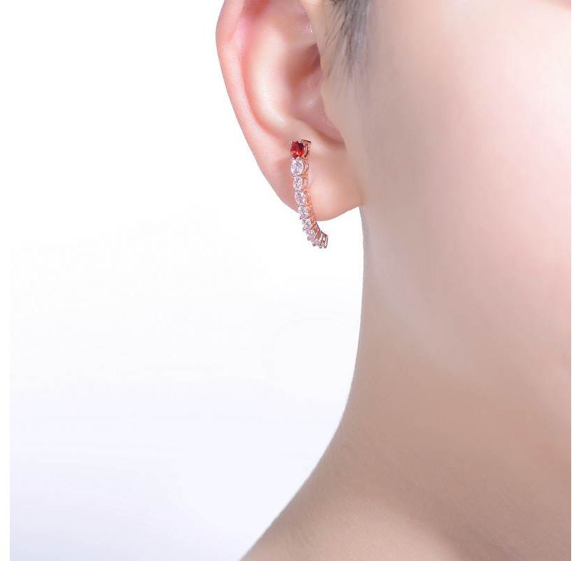 Lab Created Sterling Silver with Colored Cubic Zirconia Curved Journey Drop Earrings