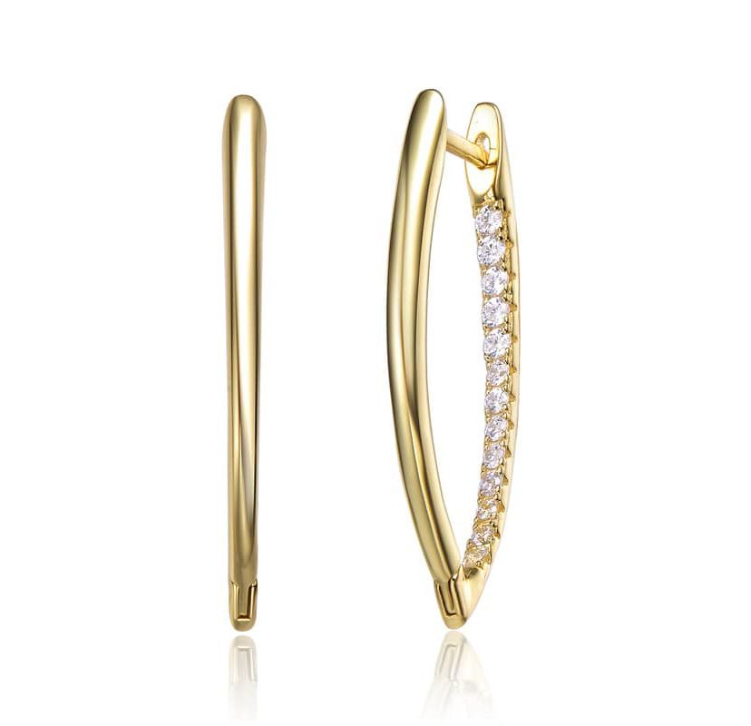 Lab Created Sterling Silver with Colored Cubic Zirconia U-Hoop Earrings
