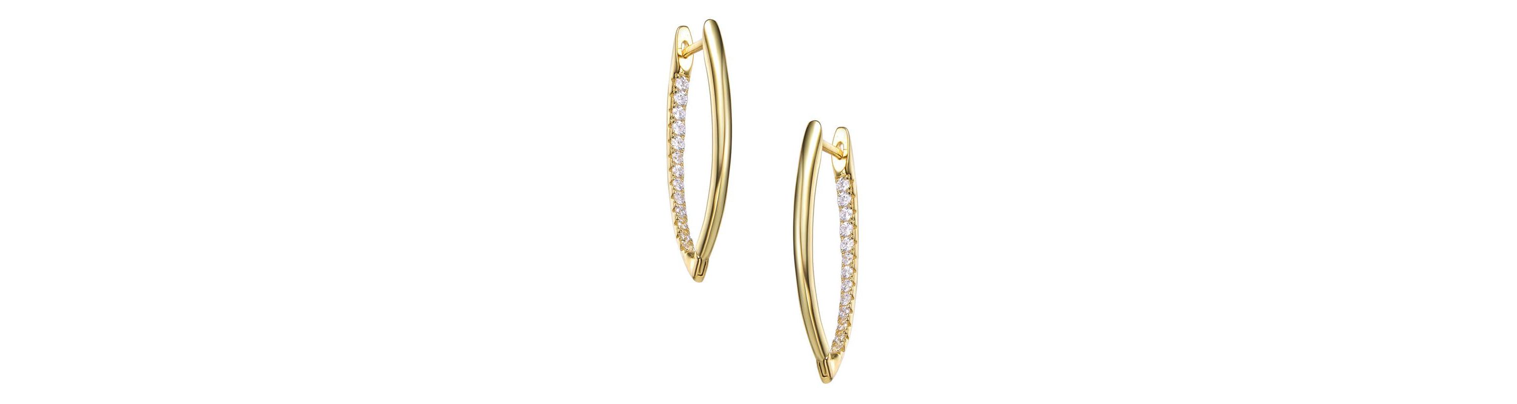 Lab Created Sterling Silver with Colored Cubic Zirconia U-Hoop Earrings