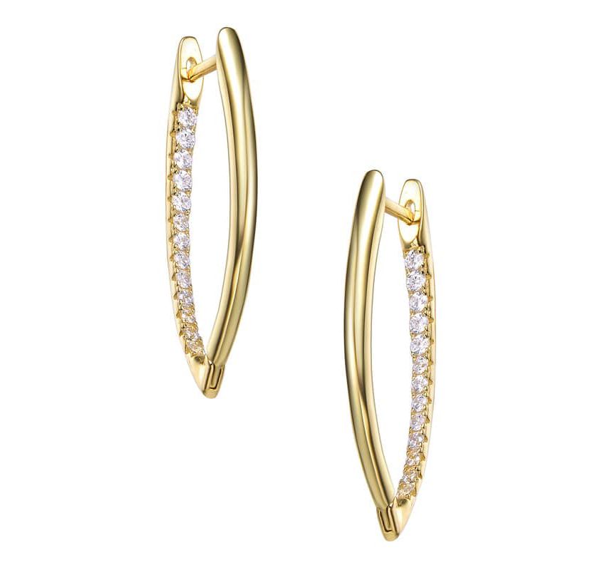 Lab Created Sterling Silver with Colored Cubic Zirconia U-Hoop Earrings