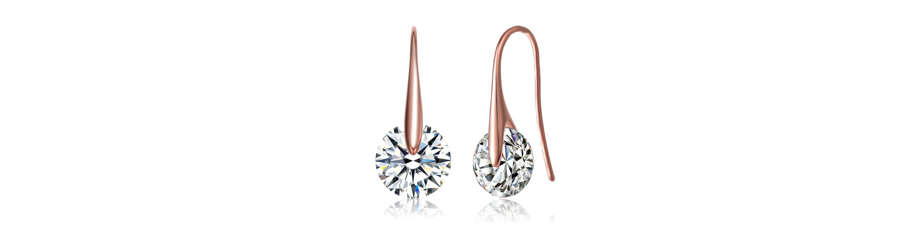 Lab Created Sterling Silver with Clear Cubic Zirconia Stylish Party Hook Earrings