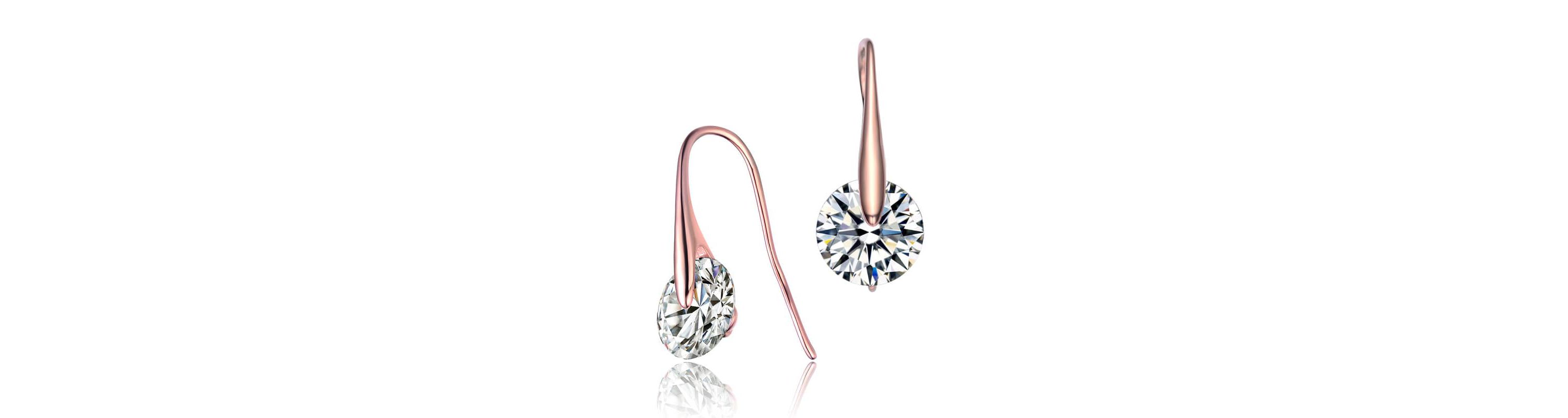 Lab Created Sterling Silver with Clear Cubic Zirconia Stylish Party Hook Earrings