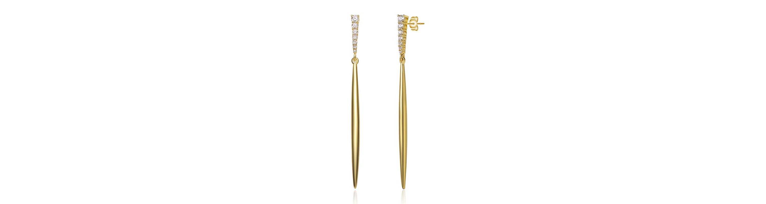 Lab Created Sterling Silver with Colored Cubic Zirconia Icicle Spike Dangle Earrings