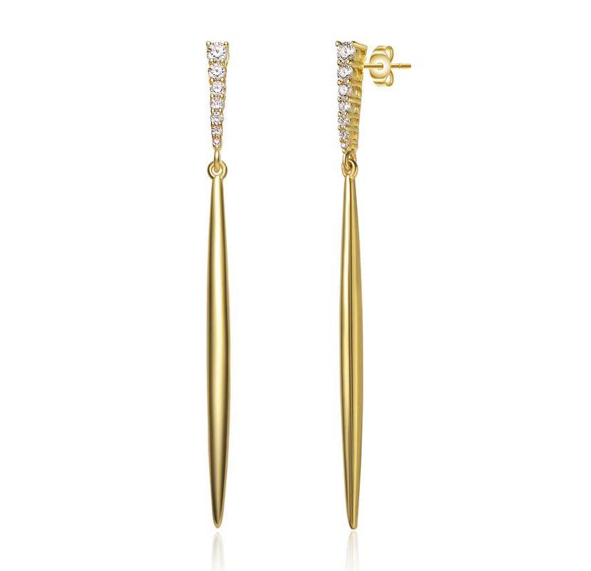 Lab Created Sterling Silver with Colored Cubic Zirconia Icicle Spike Dangle Earrings