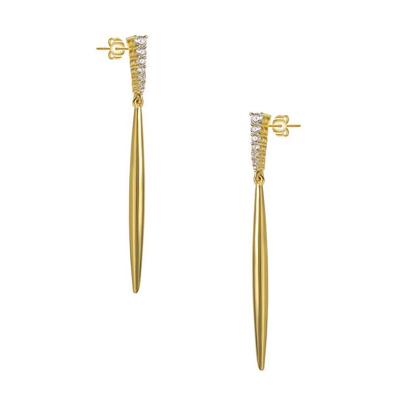 Lab Created Sterling Silver with Colored Cubic Zirconia Icicle Spike Dangle Earrings