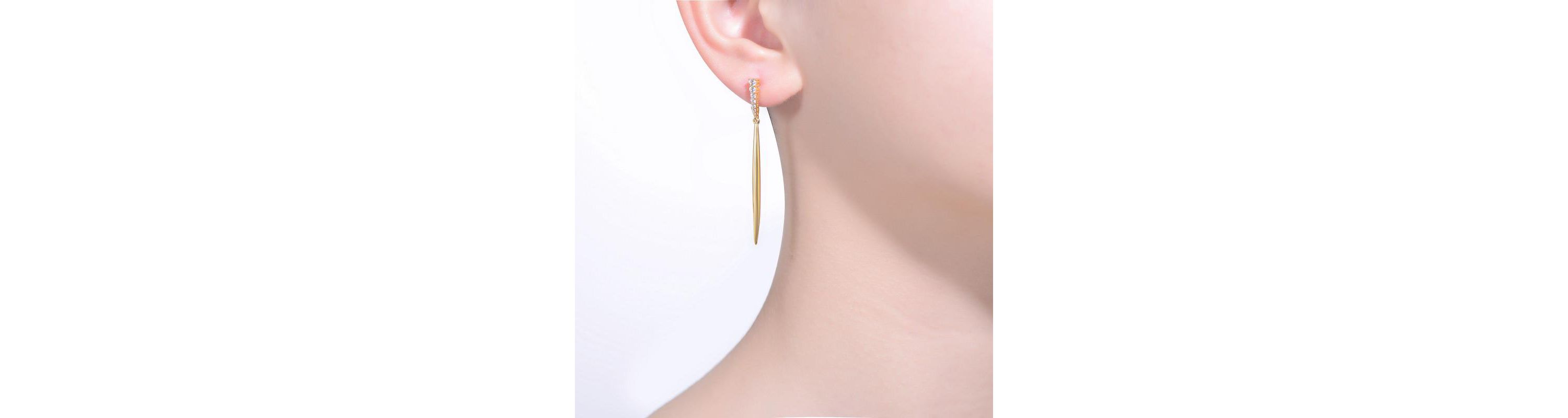 Lab Created Sterling Silver with Colored Cubic Zirconia Icicle Spike Dangle Earrings