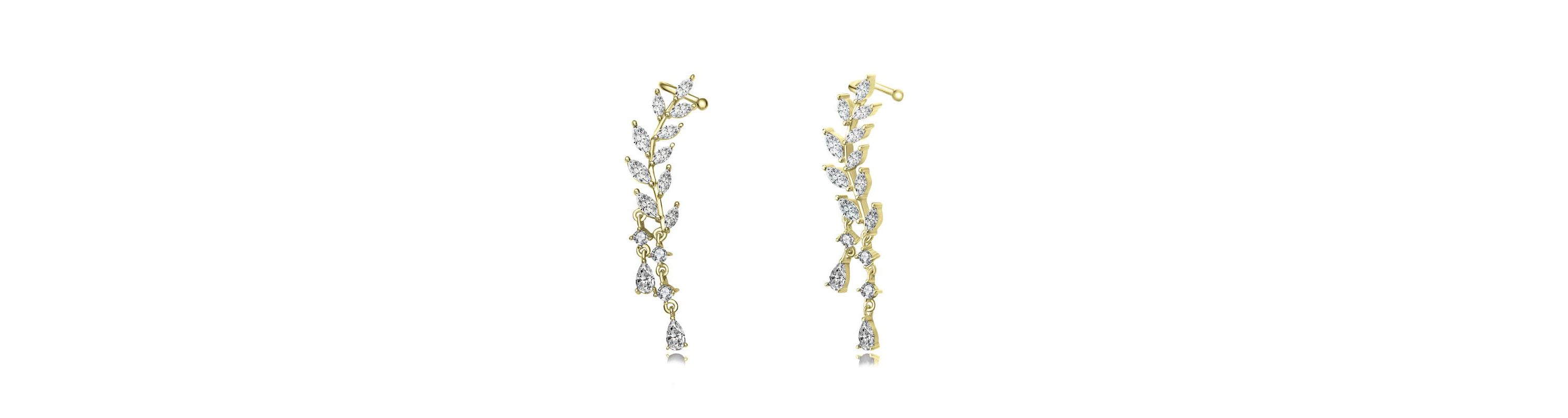 Lab Created Sterling Silver with Colored Cubic Zirconia Long Modern Stud Earrings