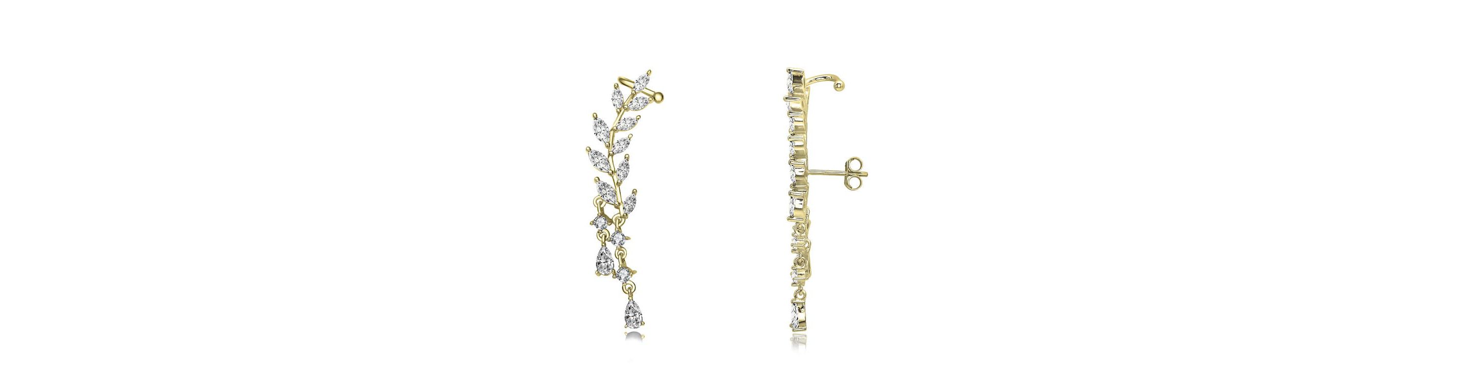 Lab Created Sterling Silver with Colored Cubic Zirconia Long Modern Stud Earrings