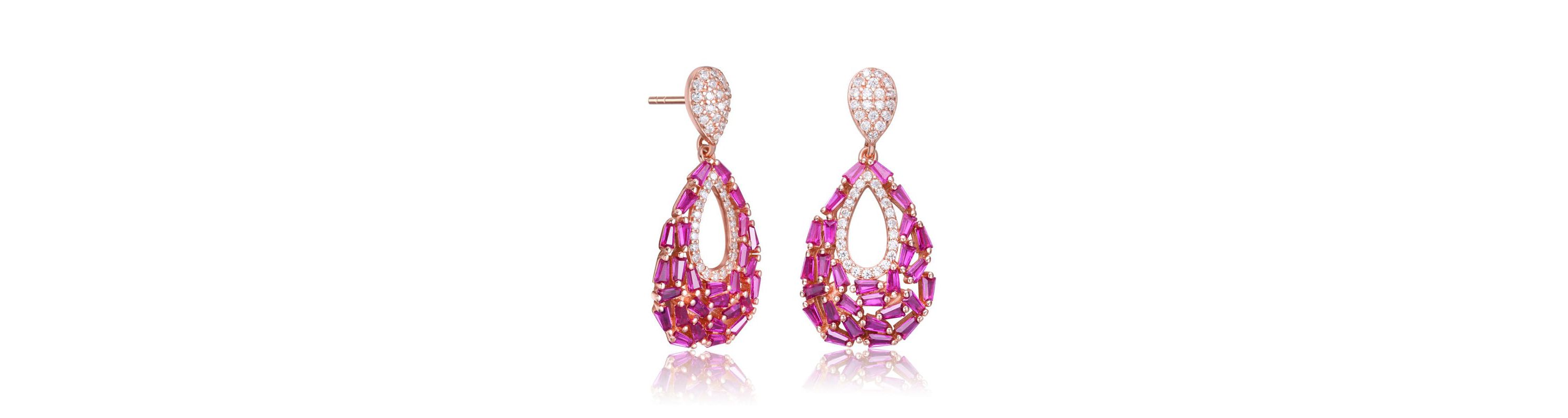 Lab Created Sterling Silver with Colored Cubic Zirconia Pear Shape Drop Earrings