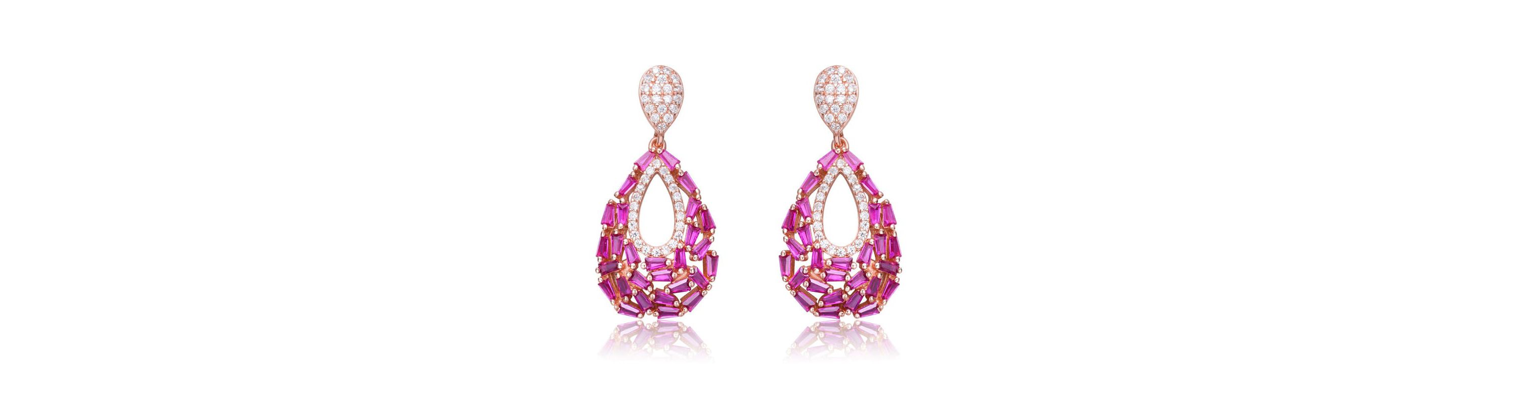 Lab Created Sterling Silver with Colored Cubic Zirconia Pear Shape Drop Earrings
