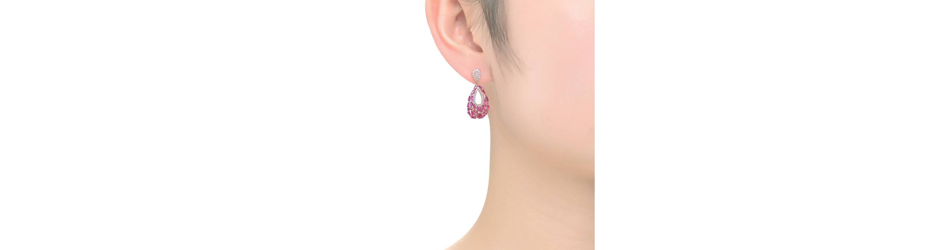 Lab Created Sterling Silver with Colored Cubic Zirconia Pear Shape Drop Earrings