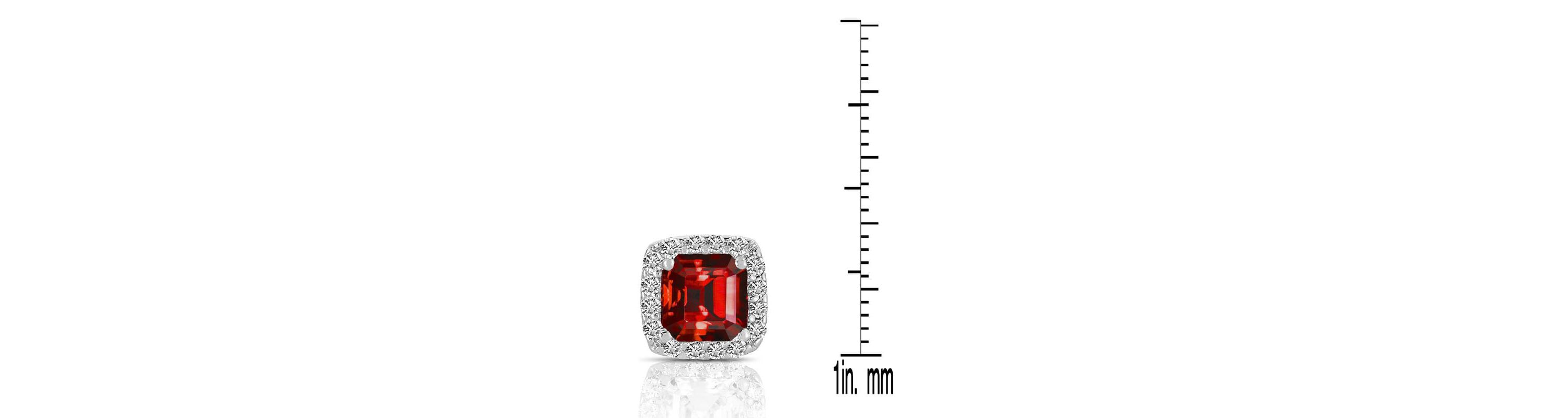 Lab Created Sterling Silver White Gold Plated with Colored Cubic Zirconia Square Shape Stud Earrings