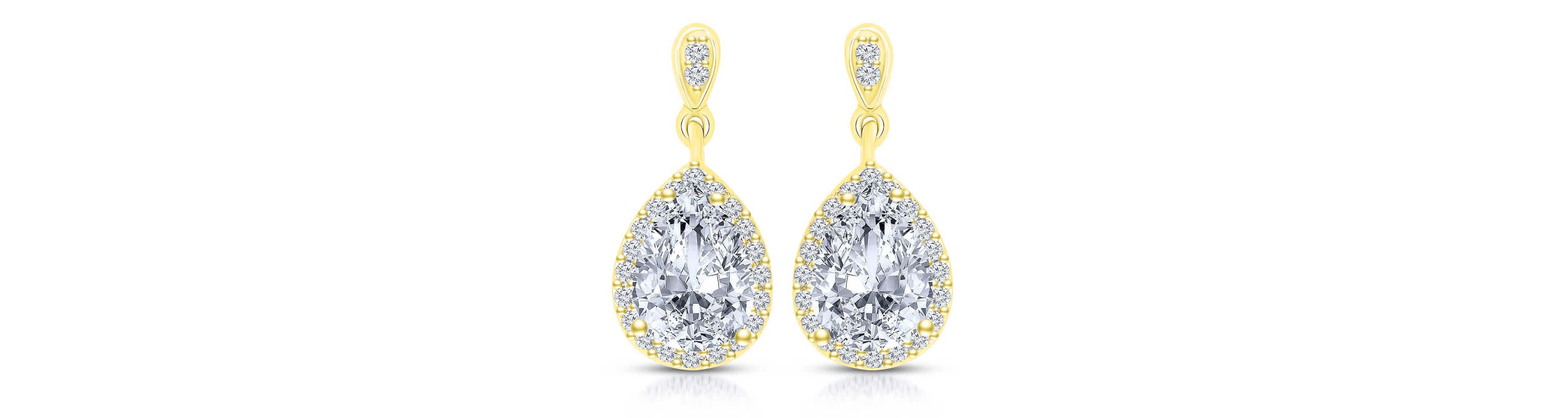 Lab Created Sterling Silver with Colored Cubic Zirconia Pear Shape Drop Earrings