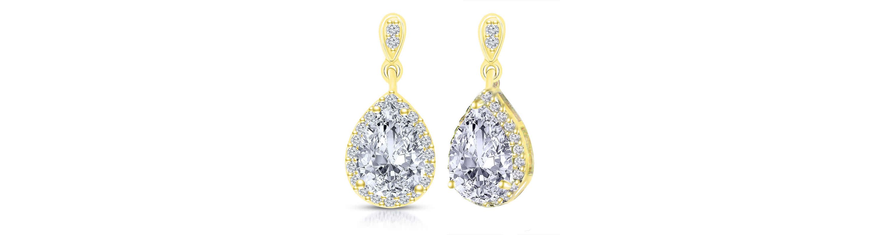 Lab Created Sterling Silver with Colored Cubic Zirconia Pear Shape Drop Earrings
