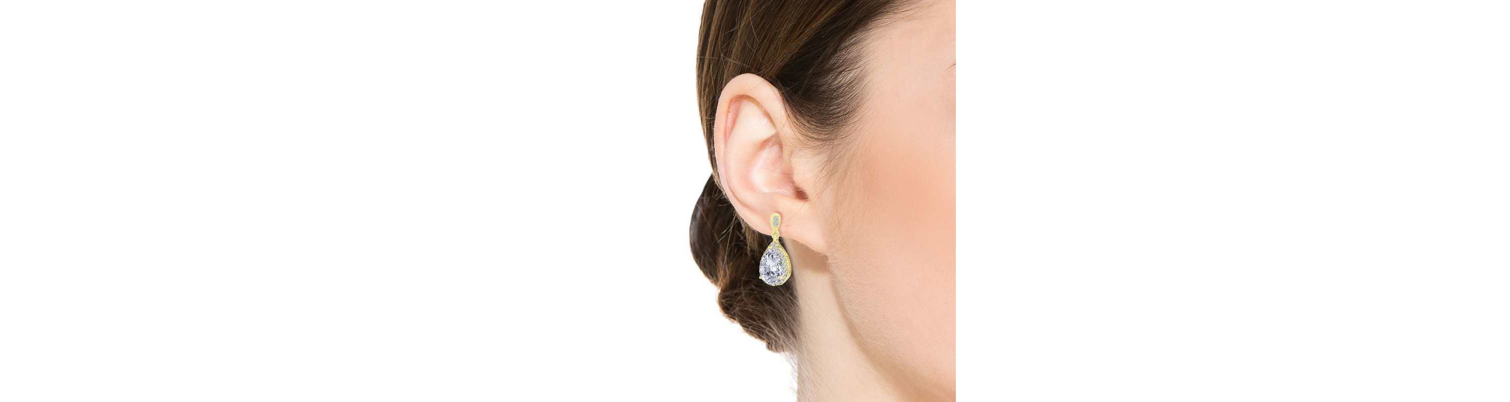 Lab Created Sterling Silver with Colored Cubic Zirconia Pear Shape Drop Earrings
