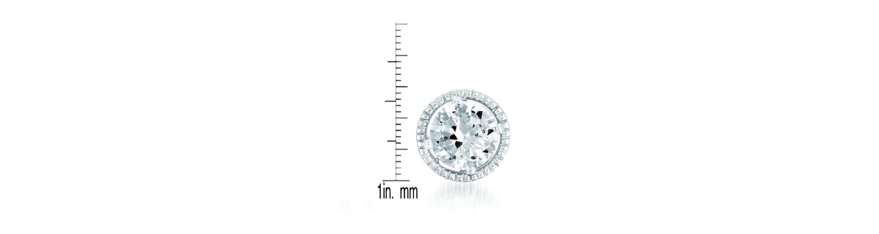 Lab Created Sterling Silver with Clear Cubic Zirconia Round Stud Earrings
