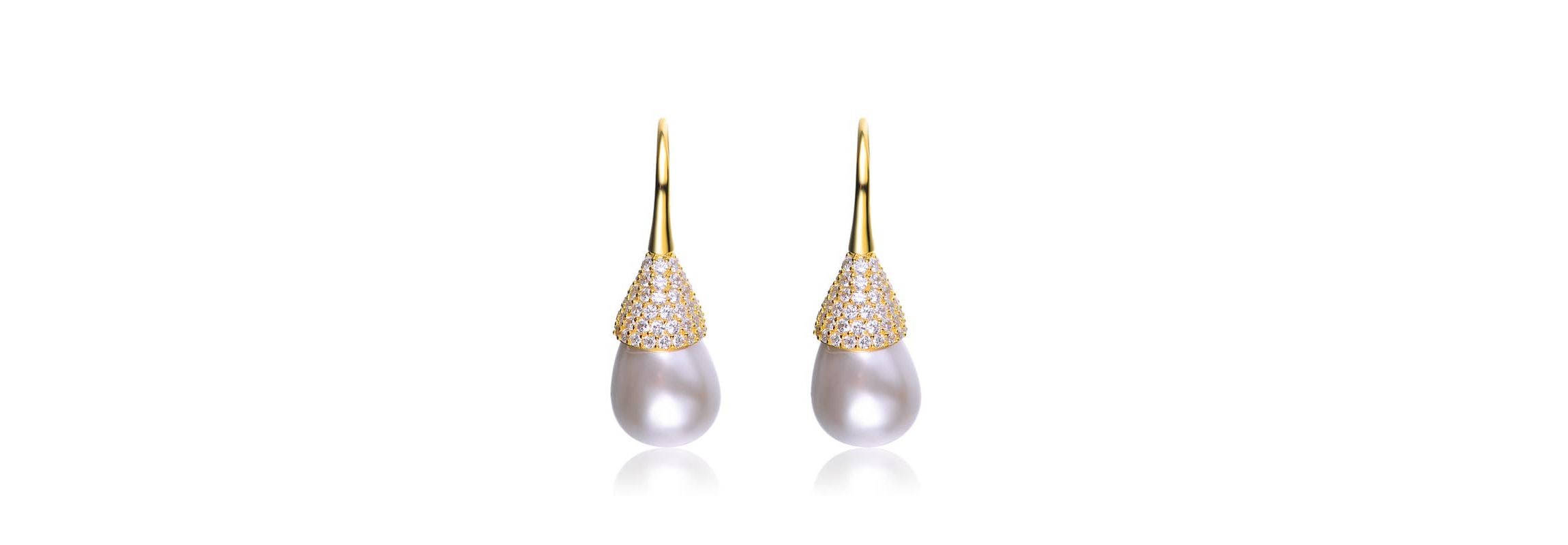 Lab Created Sterling Silver with Clear Cubic Zirconia & Pearl Bulb Earrings