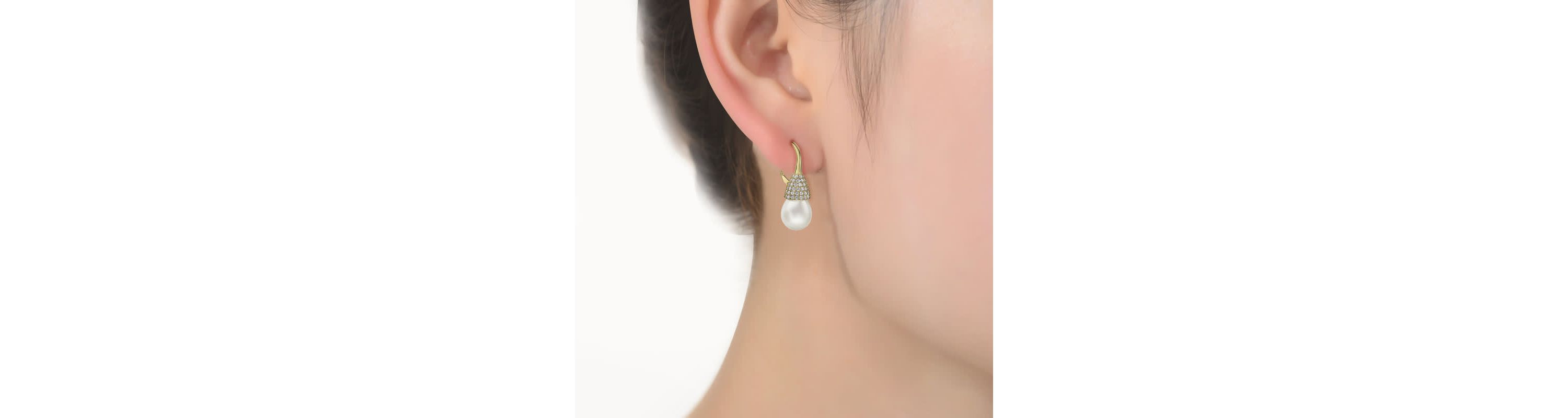 Lab Created Sterling Silver with Clear Cubic Zirconia & Pearl Bulb Earrings