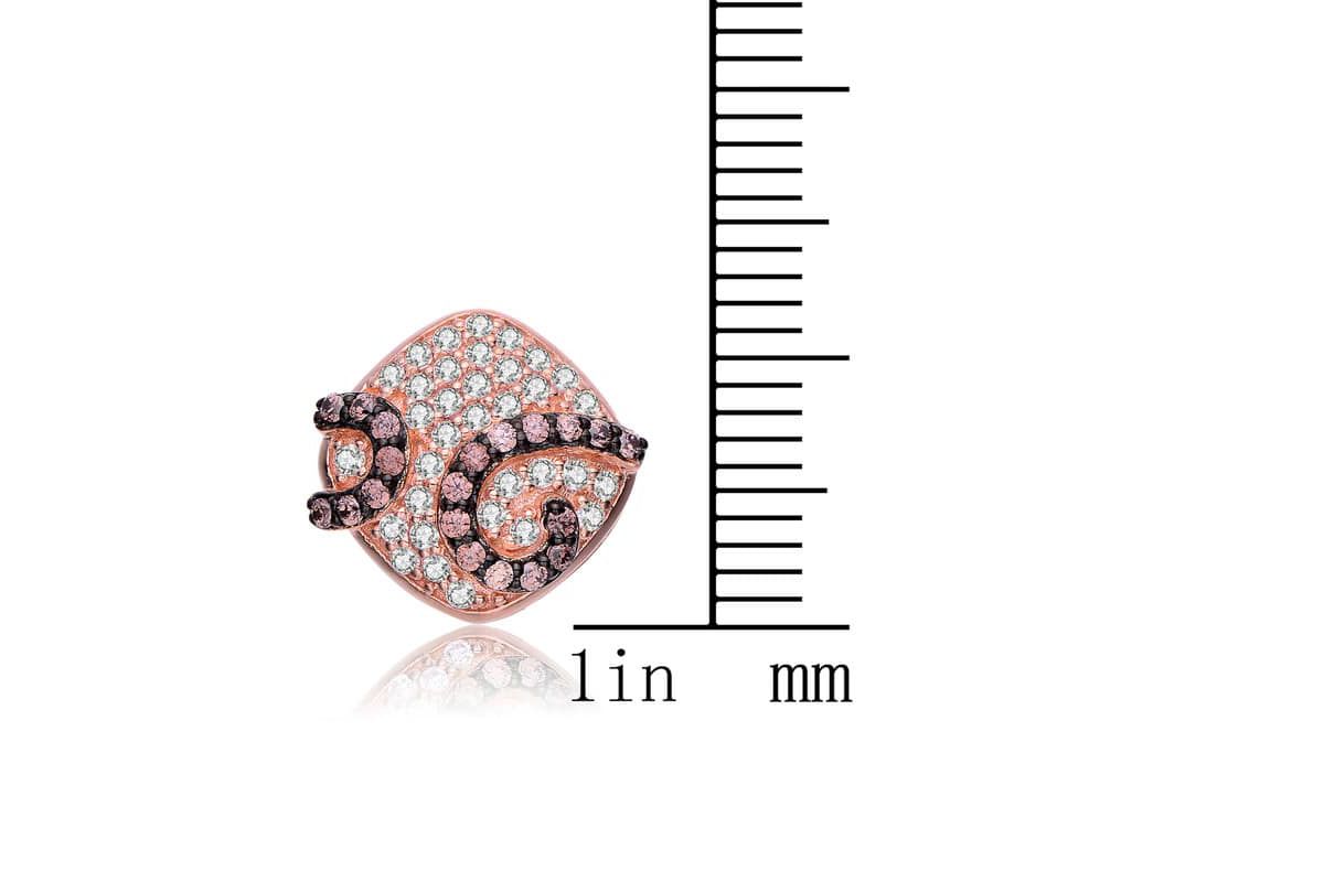 Lab Created Sterling Silver with Clear Cubic Zirconia Swirls Square Stud Earrings